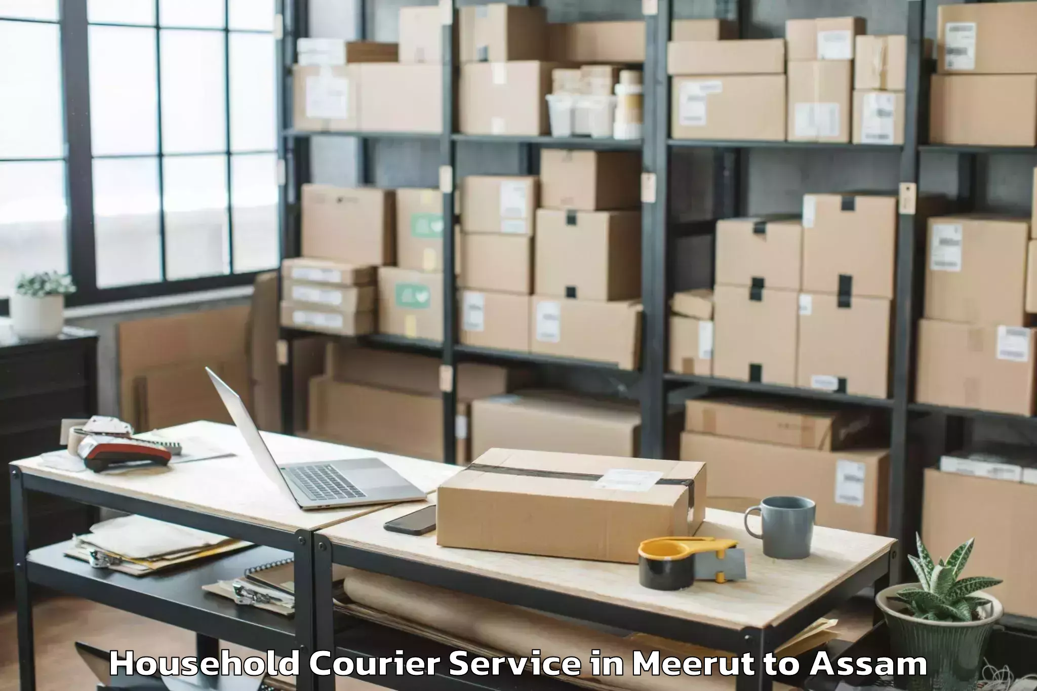 Book Meerut to Kharupetia Household Courier Online